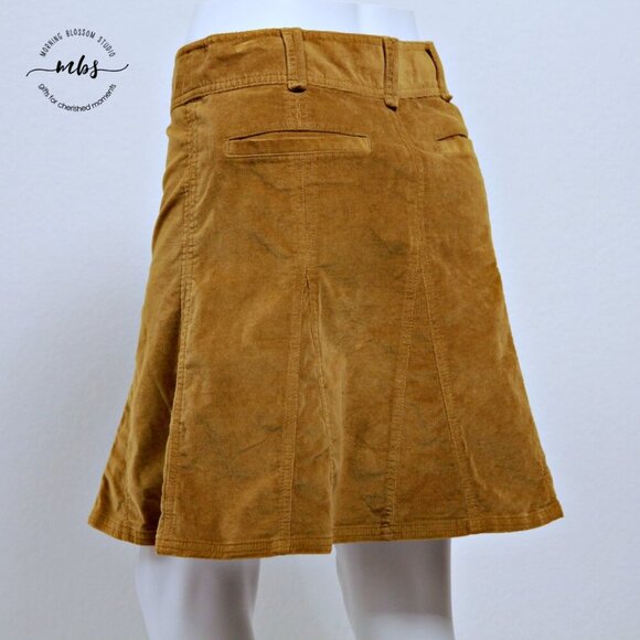 Athleta Old Gold Whenever Cord Cotton Blend Corduroy Midi Skirt - Picture 9 of 13
